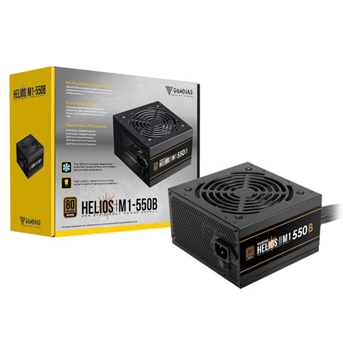 GAMDIAS HELIOS M1 550B 80 PLUS BRONZE PSU (3 YEARS WARRANTY)